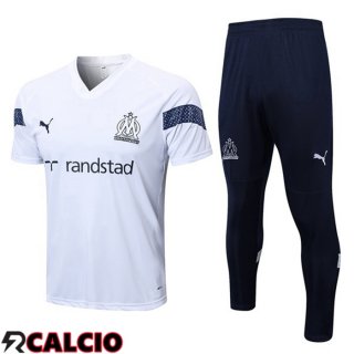 T Shirt Allenamento Marsiglia + Pantaloni Bianco 2022/2023