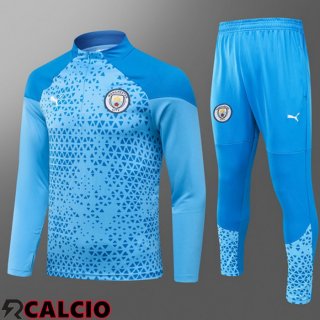 Insieme Tuta Calcio Manchester City Bambino Blu 2023/2024  Insieme Tuta Calcio Manchester City Bambino Blu 2023/2024