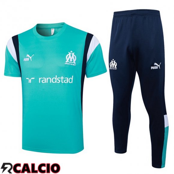 Insieme T Shirt Allenamento Marsiglia OM + Pantaloni Verde 2023/2024