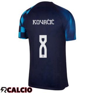 Maglie Calcio Croazia (KOVAČIĆ 8) Seconda Nero Blu 2022/2023