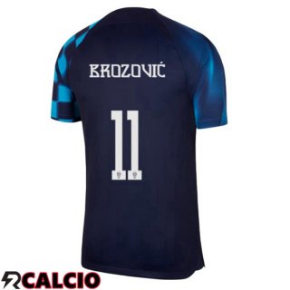 Maglie Calcio Croazia (BROZOVIĆ 11) Seconda Nero Blu 2022/2023