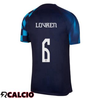 Maglie Calcio Croazia (LOVREN 6) Seconda Nero Blu 2022/2023