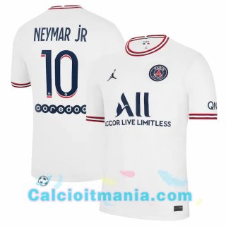 Quarto Maglia Jordan Paris PSG (Neymar Jr 10) Bianco 2021/2022  Quarto Maglia Jordan Paris PSG (Neymar Jr 10) Bianco 2021/2022
