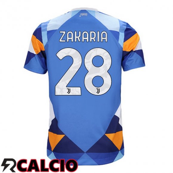 Quarto Maglia Juventus (ZAKARIA 28) Blu 2021/2022  Quarto Maglia Juventus (ZAKARIA 28) Blu 2021/2022