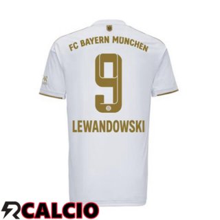Seconda Maglia Bayern Monaco (Lewandowski 9) Bianco 22/23