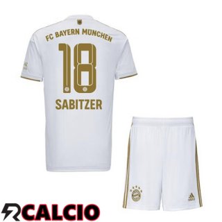 Seconda Maglia Bayern Monaco (Sabitzer 18) Bambino Bianco 22/23