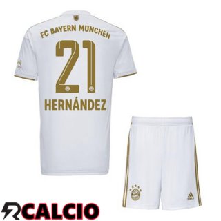 Seconda Maglia Bayern Monaco (Hernández 21) Bambino Bianco 22/23