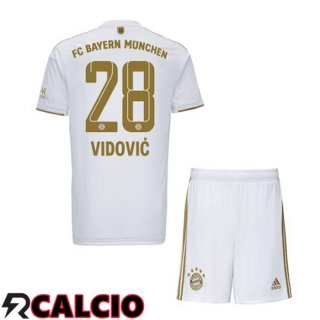 Seconda Maglia Bayern Monaco (Vidović 28) Bambino Bianco 22/23