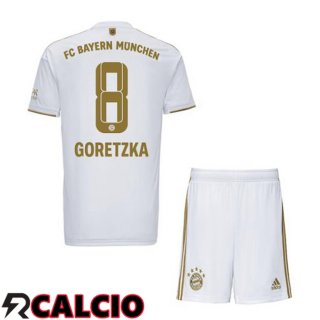 Seconda Maglia Bayern Monaco (Goretzka 8) Bambino Bianco 22/23