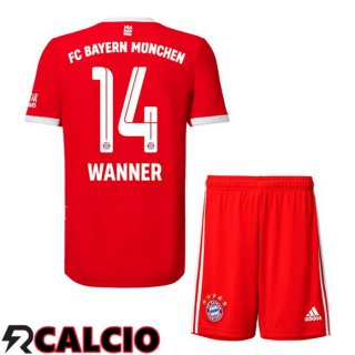 Prima Maglia Bayern Monaco (Wanner 14) Bambino Rosso 2022/2023