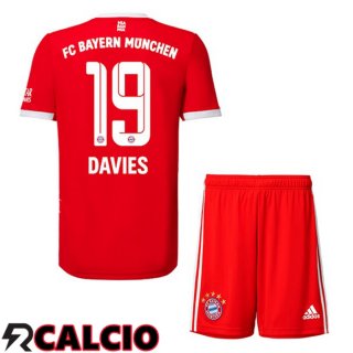 Prima Maglia Bayern Monaco (Davies 19) Bambino Rosso 2022/2023