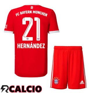 Prima Maglia Bayern Monaco (Hernández 21) Bambino Rosso 2022/2023
