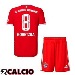 Prima Maglia Bayern Monaco (Goretzka 8) Bambino Rosso 2022/2023