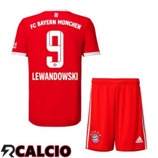 Prima Maglia Bayern Monaco (Lewandowski 9) Bambino Rosso 2022/2023