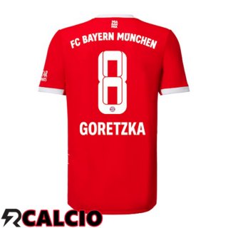 Prima Maglia Bayern Monaco (Goretzka 8) Rosso 2022/2023  Prima Maglia Bayern Monaco (Goretzka 8) Rosso 2022/2023