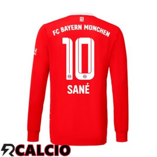 Prima Maglia Bayern Monaco (Sané 10) Manica Lunga Rosso 2022/2023