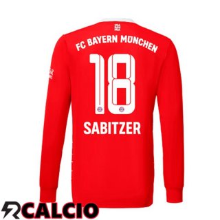Prima Maglia Bayern Monaco (Sabitzer 18) Manica Lunga Rosso 2022/2023
