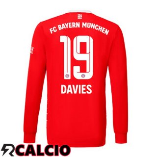 Prima Maglia Bayern Monaco (Davies 19) Manica Lunga Rosso 2022/2023  Prima Maglia Bayern Monaco (Davies 19) Manica Lunga Rosso 2022/2023