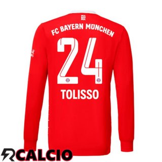 Prima Maglia Bayern Monaco (Tolisso 24) Manica Lunga Rosso 2022/2023