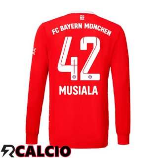 Prima Maglia Bayern Monaco (Musiala 42) Manica Lunga Rosso 2022/2023