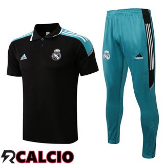 Maglia Polo Real Madrid + Pantaloni Nero Verde 2021/2022  Maglia Polo Real Madrid + Pantaloni Nero Verde 2021/2022