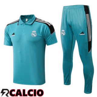 Maglia Polo Real Madrid + Pantaloni Verde Nero 2021/2022  Maglia Polo Real Madrid + Pantaloni Verde Nero 2021/2022