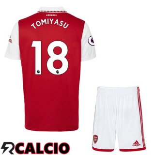 Prima Maglia Arsenal (TOMIYASU 18) Bambino Rosso Bianco 2022/2023