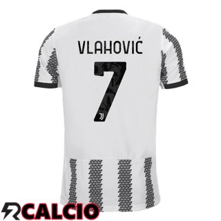 Prima Maglia Juventus (VLAHOVIC 7) Bianco Nero 2022/2023  Prima Maglia Juventus (VLAHOVIC 7) Bianco Nero 2022/2023