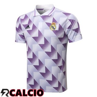 Maglia Polo Real Madrid Bianco Viola 2022/2023  Maglia Polo Real Madrid Bianco Viola 2022/2023