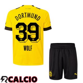 Prima Maglia Dortmund BVB (Wolf 39) Bambino Giallo 2022/2023