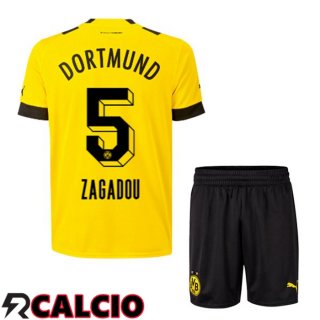 Prima Maglia Dortmund BVB (Zagadou 5) Bambino Giallo 2022/2023