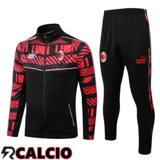 Insieme Insieme Tuta Calcio - Giacca AC Milan Nero Rosso 22/23  Insieme Insieme Tuta Calcio - Giacca AC Milan Nero Rosso 22/23