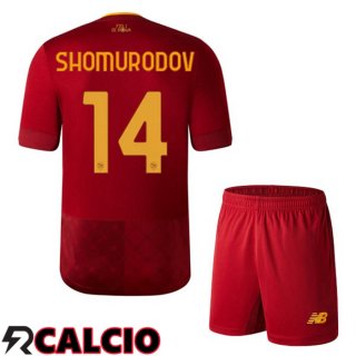 Prima Maglia AS Roma (SHOMURODOV 14) Bambino Rosso 2022/2023
