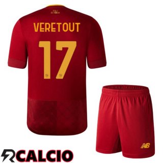 Prima Maglia AS Roma (VERETOUT 17) Bambino Rosso 2022/2023