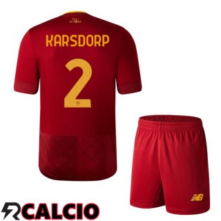 Prima Maglia AS Roma (KARSDORP 2) Bambino Rosso 2022/2023