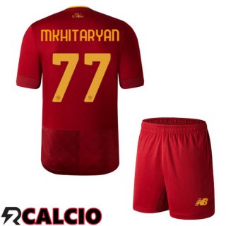 Prima Maglia AS Roma (MKHITARYAN 77) Bambino Rosso 2022/2023