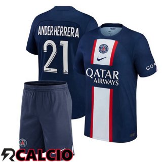 Prima Maglia Paris PSG (Ander Herrera 21) Bambino Blu Royal 22/23