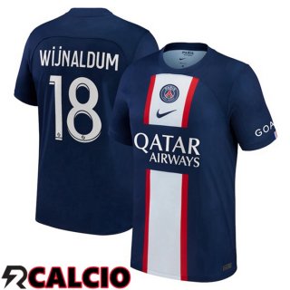 Prima Maglia Paris PSG (Wijnaldum 18) Blu Royal 22/23  Prima Maglia Paris PSG (Wijnaldum 18) Blu Royal 22/23