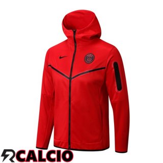 Giacca Con Cappuccio Paris PSG Rosso 2022/2023  Giacca Con Cappuccio Paris PSG Rosso 2022/2023