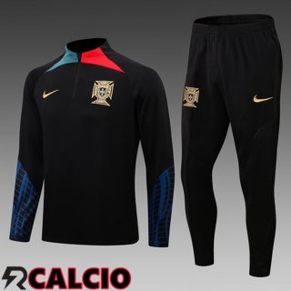 Insieme Tuta Calcio Portogallo Bambino Nero 2022/2023  Insieme Tuta Calcio Portogallo Bambino Nero 2022/2023