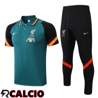 Maglia Polo FC Liverpool + Pantaloni Verde Nero 2021/2022