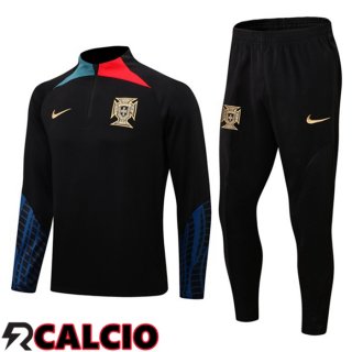 Insieme Tuta Calcio Portogallo Nero 2022/2023  Insieme Tuta Calcio Portogallo Nero 2022/2023