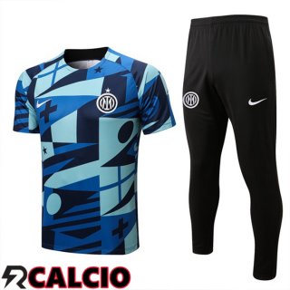 Insieme T Shirt Allenamento Inter Milan + Pantaloni Blu 2022/2023