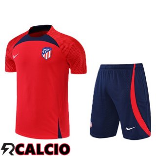 Insieme T Shirt Allenamento Atletico Madrid + Pantalonicini Rosso 2022/2023