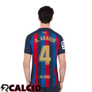 Prima Maglia FC Barcellona (R. Araujo 4) Rosso Blu 22/23  Prima Maglia FC Barcellona (R. Araujo 4) Rosso Blu 22/23