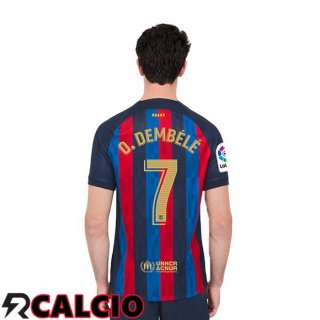 Prima Maglia FC Barcellona (Ousmane Dembélé 7) Rosso Blu 22/23
