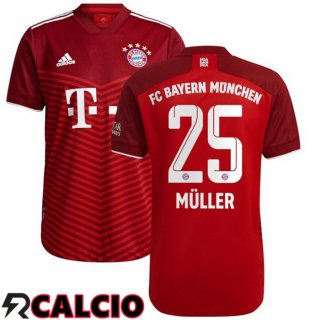 Prima Maglia Bayern Monaco (Müller 25) Rosso 2021 2022  Prima Maglia Bayern Monaco (Müller 25) Rosso 2021 2022