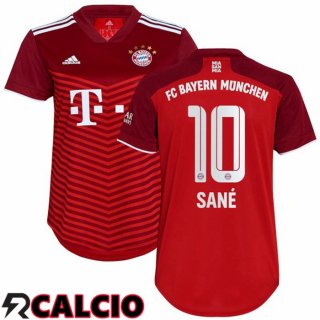 Prima Maglia Bayern Monaco (Sané 10) Donna Rosso 2021 2022  Prima Maglia Bayern Monaco (Sané 10) Donna Rosso 2021 2022