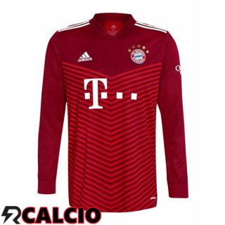 Prima Maglia Bayern Monaco Manica Lunga Rosso 2021 2022