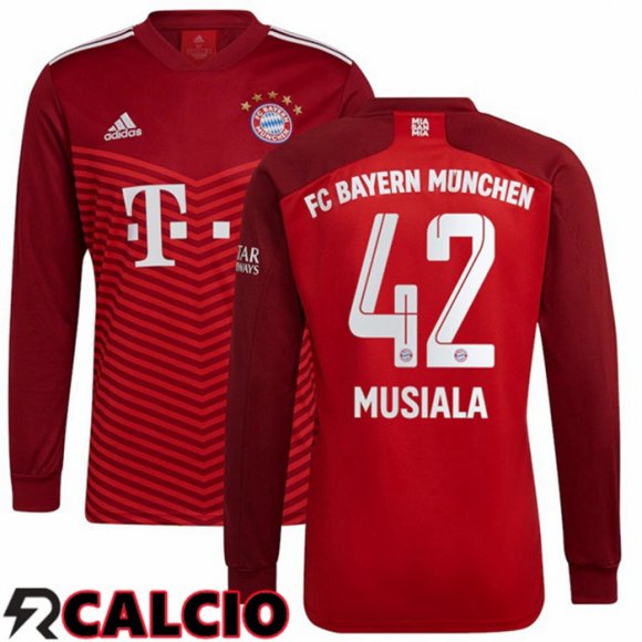 Prima Maglia Bayern Monaco (Musiala 42) Manica Lunga Rosso 2021 2022